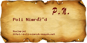 Poli Nimród névjegykártya